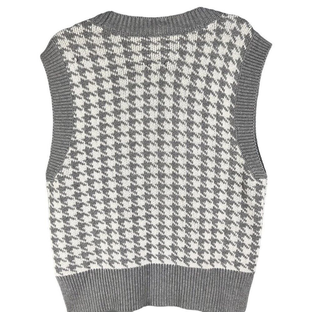 Abercrombie & Fitch Womens S Houndstooth Soft Knit Sweater Vest Cottagecore - Picture 3 of 13